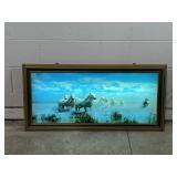 Panoramic Framed Art Print White Horses