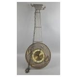 Mid-Century Modern Brass Banjo Wall Clock