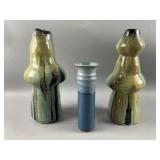 Organic Sculptural Ceramic Vases Signed & More