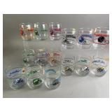 Vintage 15 NFL Team Glasses Saints, Jets & More