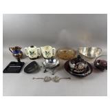 Vintage Hand Painted Amethyst Butter Dish & More