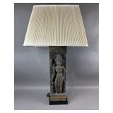 Table Lamp of Carved Wooden Architectural Artifact