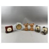 Vintage Mantle Clocks, Brass Bookends & More