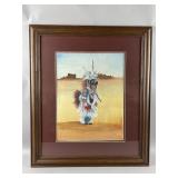 Framed/Signed Painting Native American Dancer