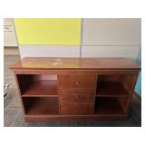 Wooden 3 Drawer Side Table with Shelving