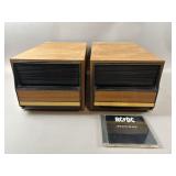 Vintage Faux-Wood Grain Media Storage Drawers