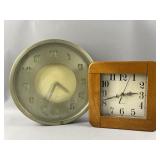 Vtg Square Wooden Quartz Wall Clock & More