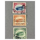 1918 First Airmails Stamps Set #C1-C3 Used