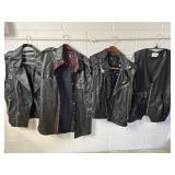 Synthetic Leather Vests - Lot of 4