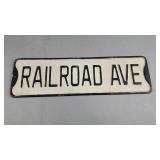 Railroad Ave Metal Road Sign Wall Decor