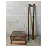 Vtg Louisville Slugger Wooden Baseball Bat & More