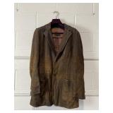 Menï¿½s Gimoï¿½s Distressed Brown Leather Blazer