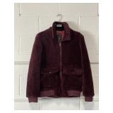 RNT 23 Plush Wine-colored Faux Fur Bomber JKT