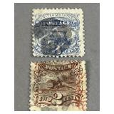 1869 USPS Stamps Locomotive & Post Horse