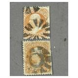 1861 USPS Stamps Benjamin Franklin #71 Used