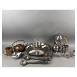Vtg Copper Kettle, Lazy Susan & More