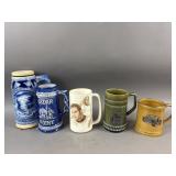 Vtg Ceramic Beer Steins & Mugs