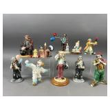 Decorative Clown and Hobo Figurines (Lot of 11)
