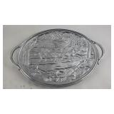 LENOX Metal Serving Platter Winter Scene