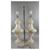 Rare 1920s Art Deco Marble Table Lamp Pair