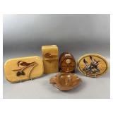 Vtg Handcrafted Wood Wall Art & More