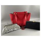 Red Textured Leather Ralph Lauren Purse & More