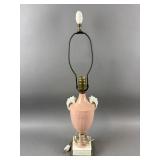 Vtg Pink & White Porcelain Lamp