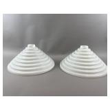 Vintage MCM Tiered Milk Glass Lamp Shades