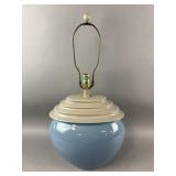 Vtg Blue Ceramic Table Lamp
