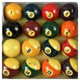 Vintage Numbered Pool, Billiard Balls