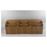 mid-century modern style wooden wall-mounted shelf