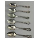 Atq. 1933 Six Chicago Worlds Fair Souvenir Spoons