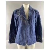 Bob Mackie Wearable Art Faux Suede Zip-front JKT