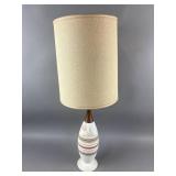Vtg Ceramic & Wood Table Lamp