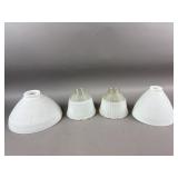 Vtg Milk Glass Lamp Shades