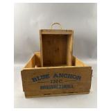 Vtg Blue Anchor Inc. USA Wooden Crate & More