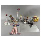 Vintage Clown Figurines - Glass, Pewter & More