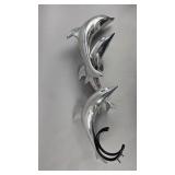 Mid-Century Coastal Dolphin Metal Art