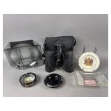 Vtg Ashtrays & Binoculars
