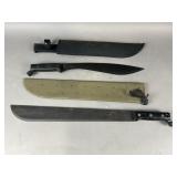 Vintage Military -Style Machete and Scabbard