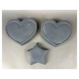 2 Hearts and a Star Garden Statues