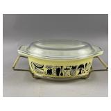Vtg Pyrex 'Mod Kitchen' Casserole Dish & Carrier