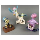90s Disney Three Figurines & Two Swarovski Prisms