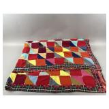 Vtg Handmade Patchwork Quilt