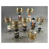 Goebel Hummel Figural Stem Wine/Cordial Glasses