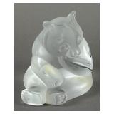 Rare Retired Lalique Crystal Panda Bear #12052