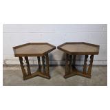 Vintage Hexagonal Drexel Esperanto Side Tables