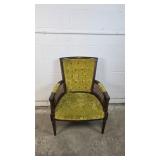Hudsons Velvet Tufted Wooden Armchair