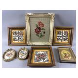 Vtg Framed Needlepoint Wall Art Pieces