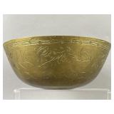 Chinese Hand Etched Brass Bowl